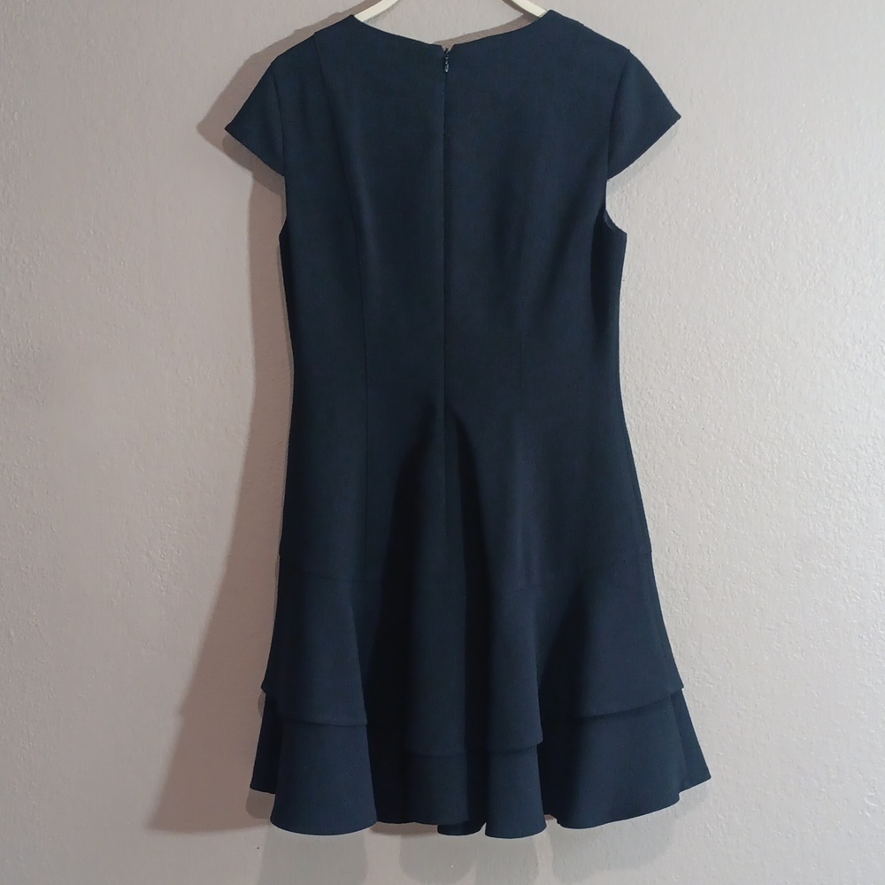 Eliza J Black Cap-Sleeve Ruffle Hem Dress - Picture 2 of 4
